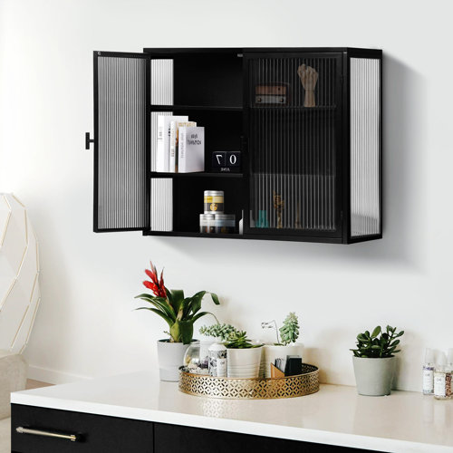 Hokku Designs Greory Tempered Glass Wall Bathroom Wall Mounted Glass Wall